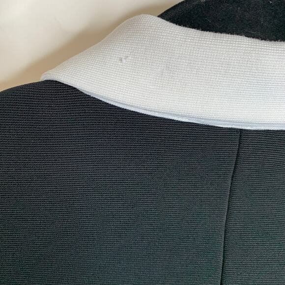 Vintage Black White Collared Dress Sz Large - Picture 8 of 9